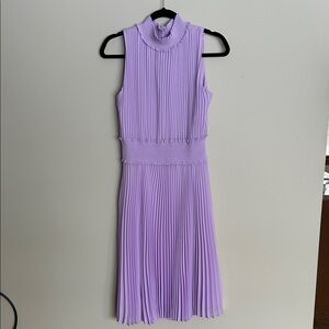 Nanette Lepore Lilac Pleated Midi Dress
